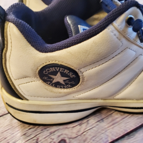 CONVERSE CHUCK TAYLOR ALL STAR  MEN'S UPPER LEATHER BLUE/WHITE SIZE 10.5 - Picture 3 of 14